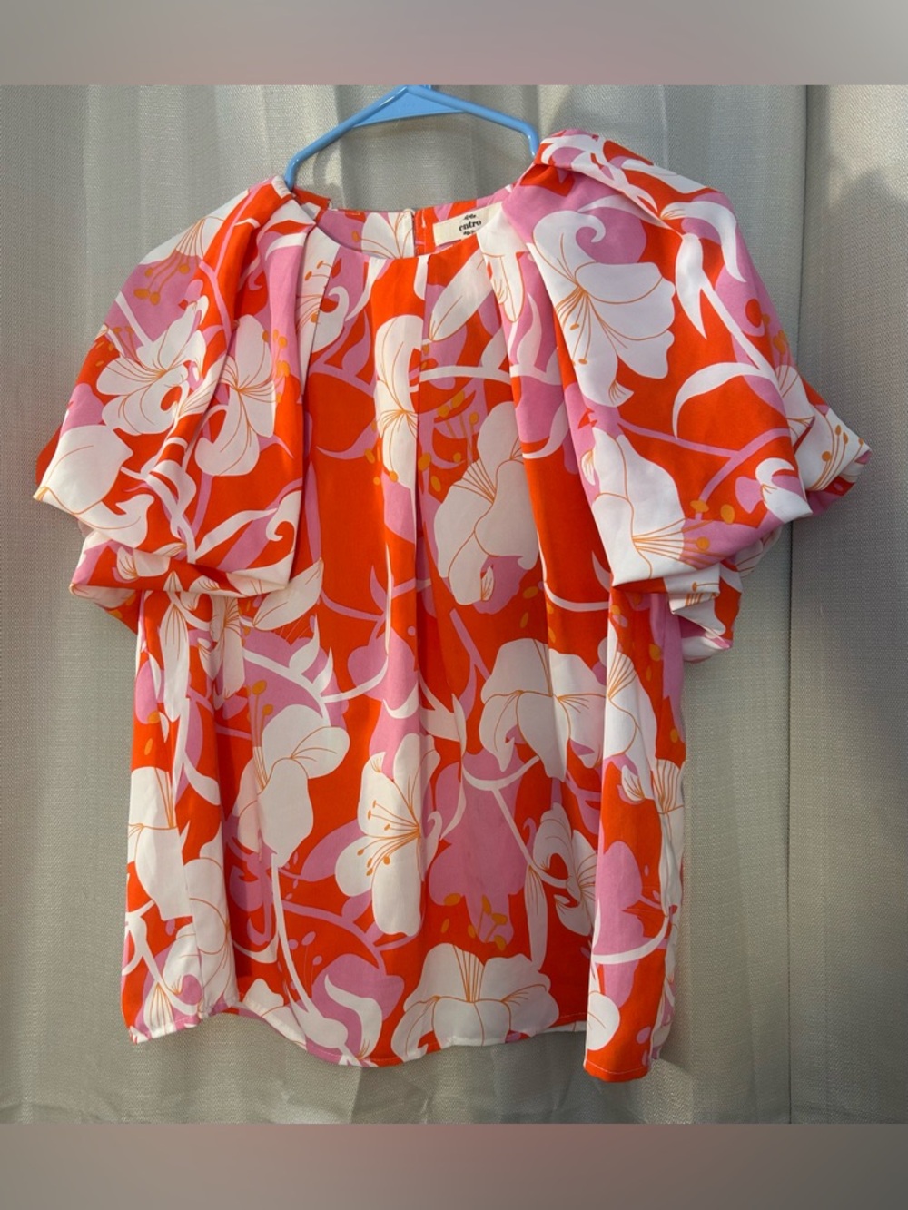 entro "It's All For You Pink Tropical Floral Blouse"